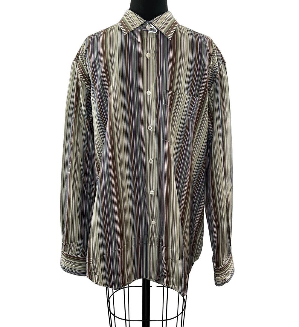 PAUL SMITH LONDON Multicolor Stripe Cotton Long Sleeve Button-Down Mens Shirt
